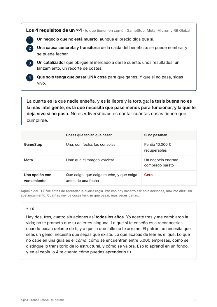 Página 8 de la guía Mi historia
